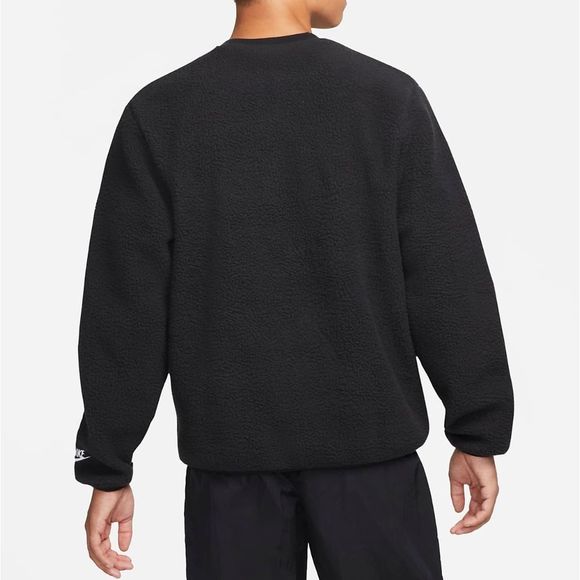 Nike Sportswear Essential Sherpa Sweatshirt Men's M Black White DD5017-010 NSW - Picture 9 of 16